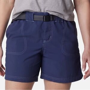 Columbia 2x Shorts 6” Sandy River Cargo Shorts Belted pockets Nocturnal blue NWT